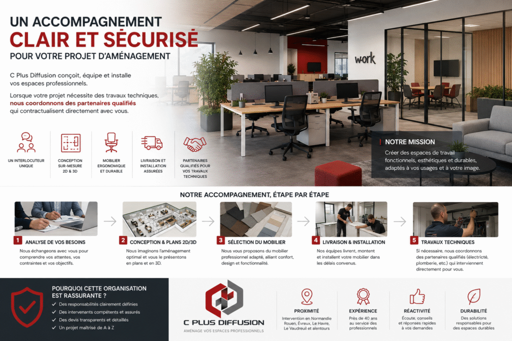 C-plus-diffusion - Votre projet d’aménagement de bureaux avec C Plus Diffusion : un accompagnement clair, complet et sécurisé - Featured Image 1