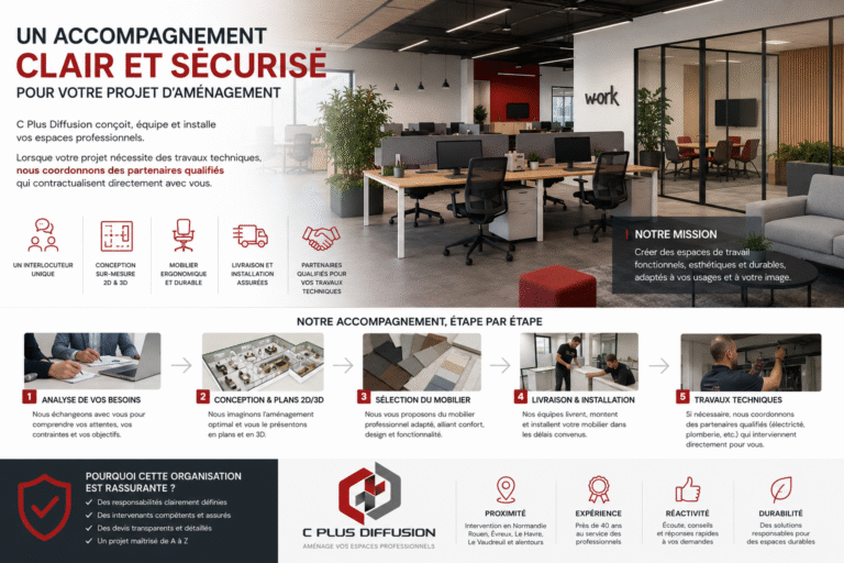 C-plus-diffusion - Votre projet d’aménagement de bureaux avec C Plus Diffusion : un accompagnement clair, complet et sécurisé - Featured Image 1